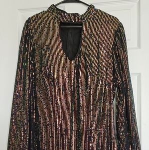 Plus size glitter sequin dress